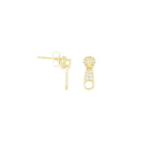 KIKICHIC CZ Diamond White Gold Zipper Stud Earrings, Diamond Zipper Stud Earrings, CZ Pave Diamond Gold Zipper Earrings, Zipper Earrings Dangling, Small Zipper Earrings, Diamond Zipper Dangling Earrings, White Gold Zipper Earrings, Modern Zipper Earrings, CZ Diamond Zipper Earrings.