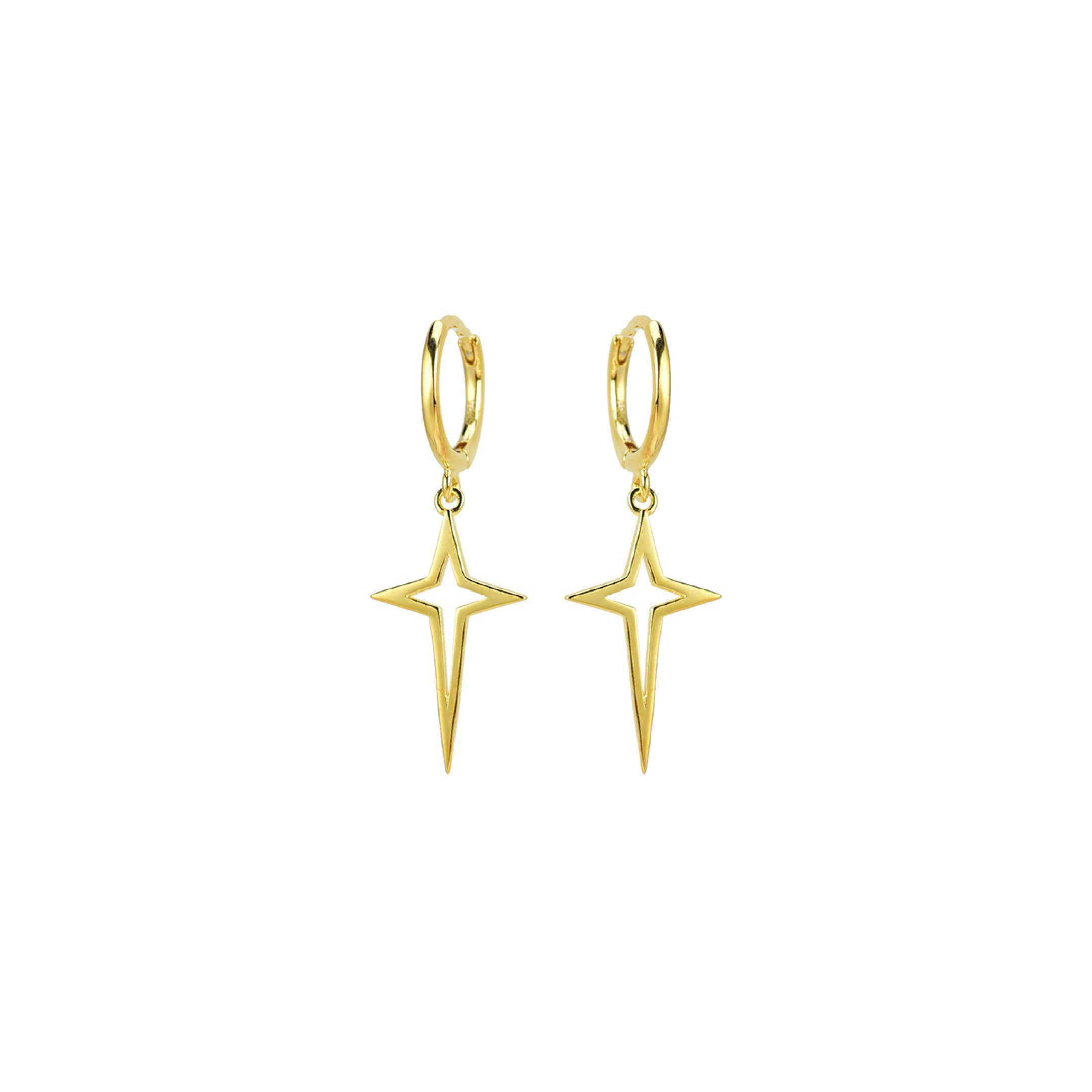 ピアス Plain Star Earrings #5111 Diamond Star Earrings, Thick Star Earrings, Chunky Star