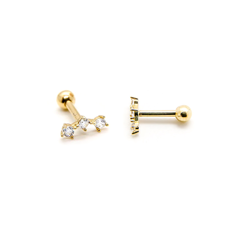 KIKICHIC Minimalist Jewelry NYC Ball Screw Flat Back Three
