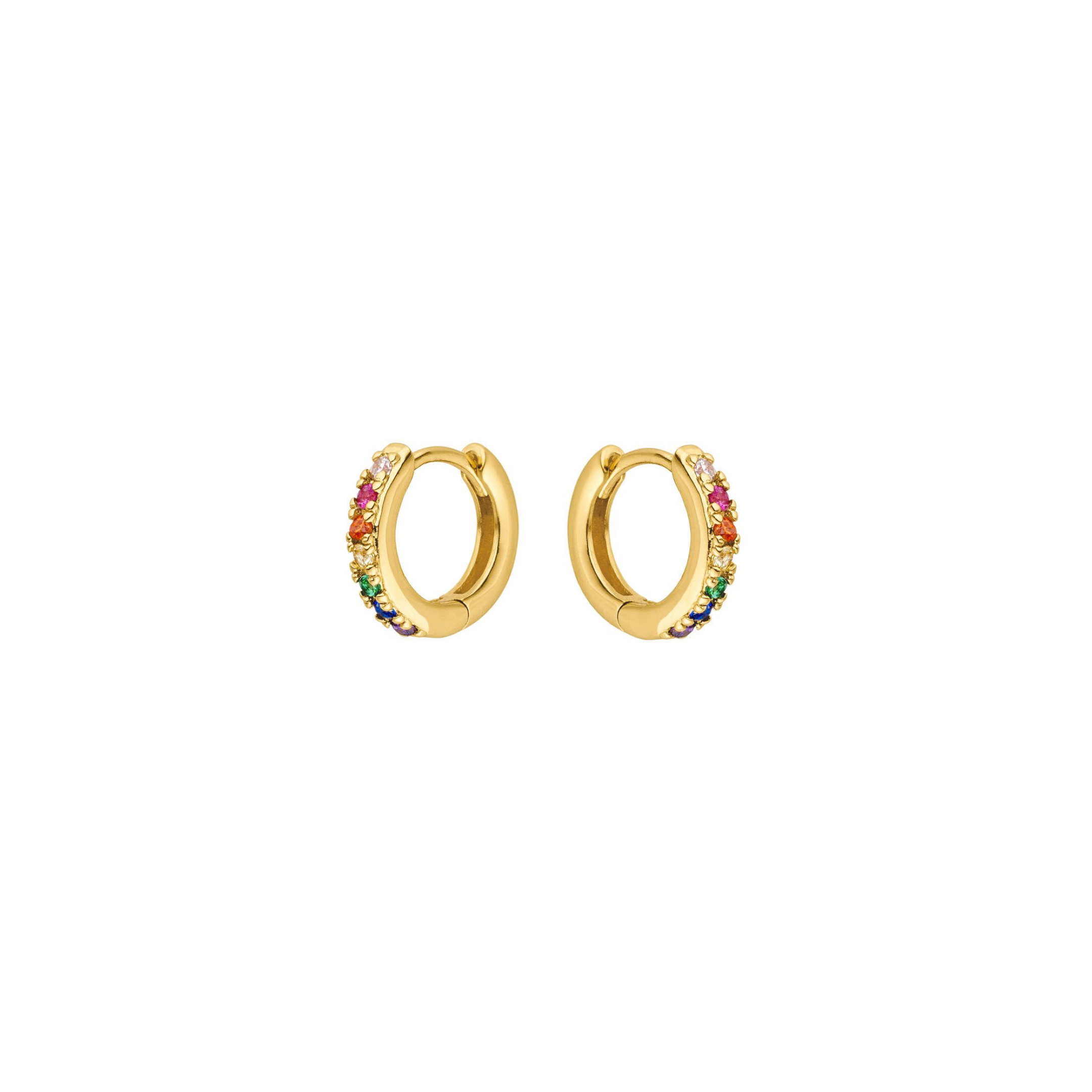 KIKICHIC | NYC | CZ Pave Rainbow Diamond Tiny Huggies Hoops